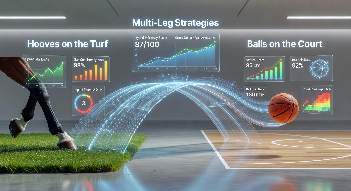 Performance data charts comparing horse racing speed figures with basketball player efficiency ratings displayed on a digital interface