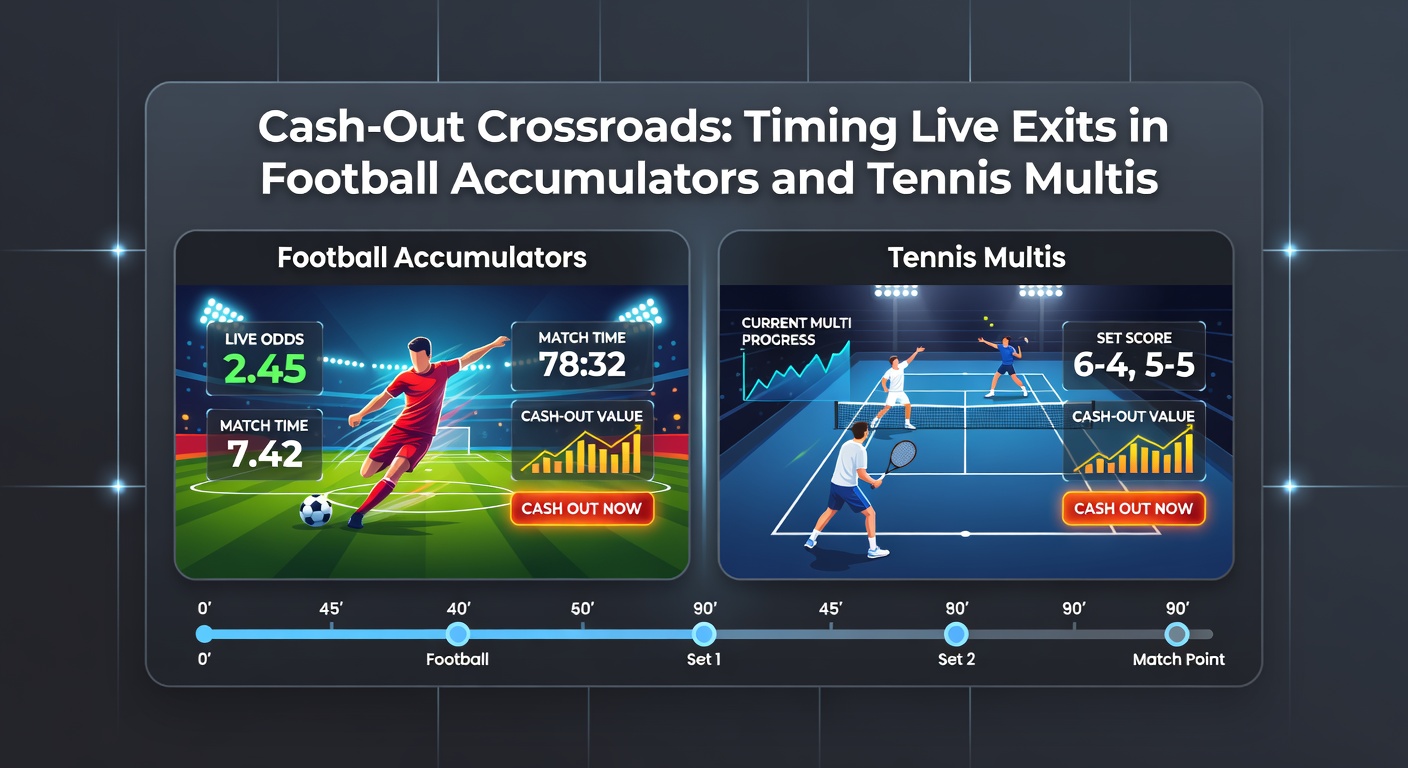 Tennis court action during a multi-bet match, with live odds updating and cash-out button highlighted