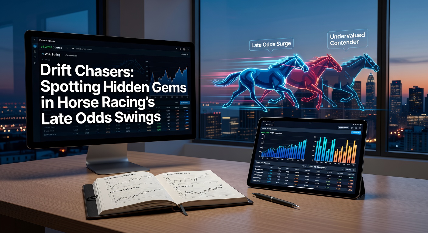Close-up of a betting exchange screen showing odds drifting live, with a horse's price lengthening amid fluctuating market action