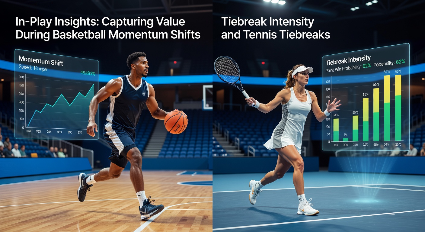 Dynamic basketball court action capturing a momentum shift with players surging forward during a fast break