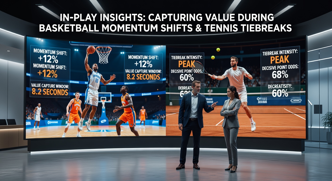 Intense tennis tiebreak rally with players locked in a high-stakes exchange at the net
