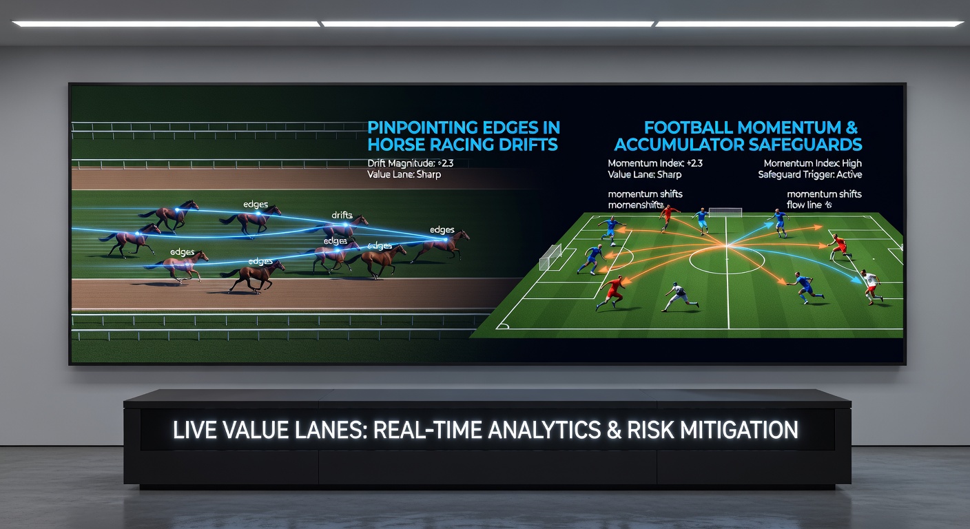 Dynamic chart illustrating live odds drifts in a horse race, highlighting value opportunities as prices lengthen mid-event