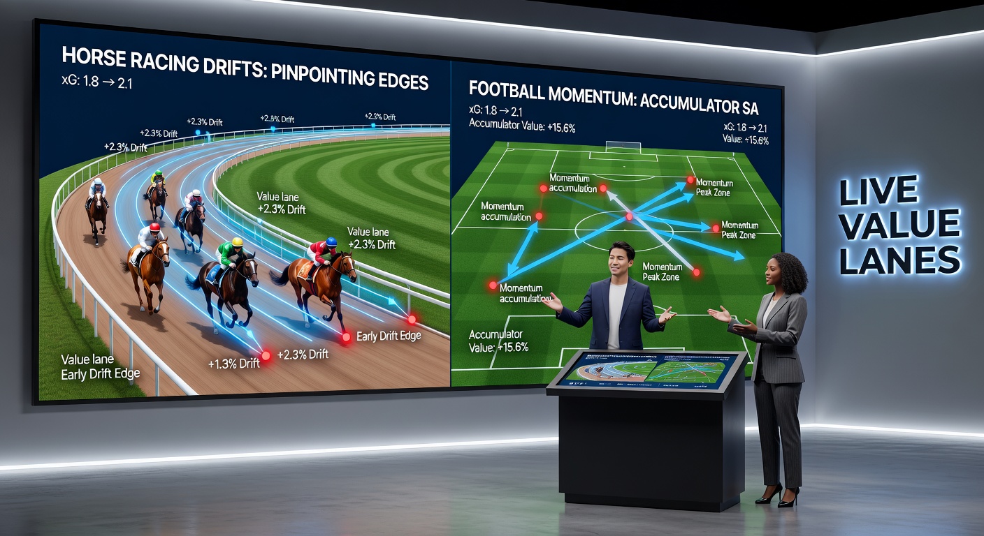 Screenshot of a live football accumulator interface showing momentum-based selections with cash-out safeguards activated during a Premier League match
