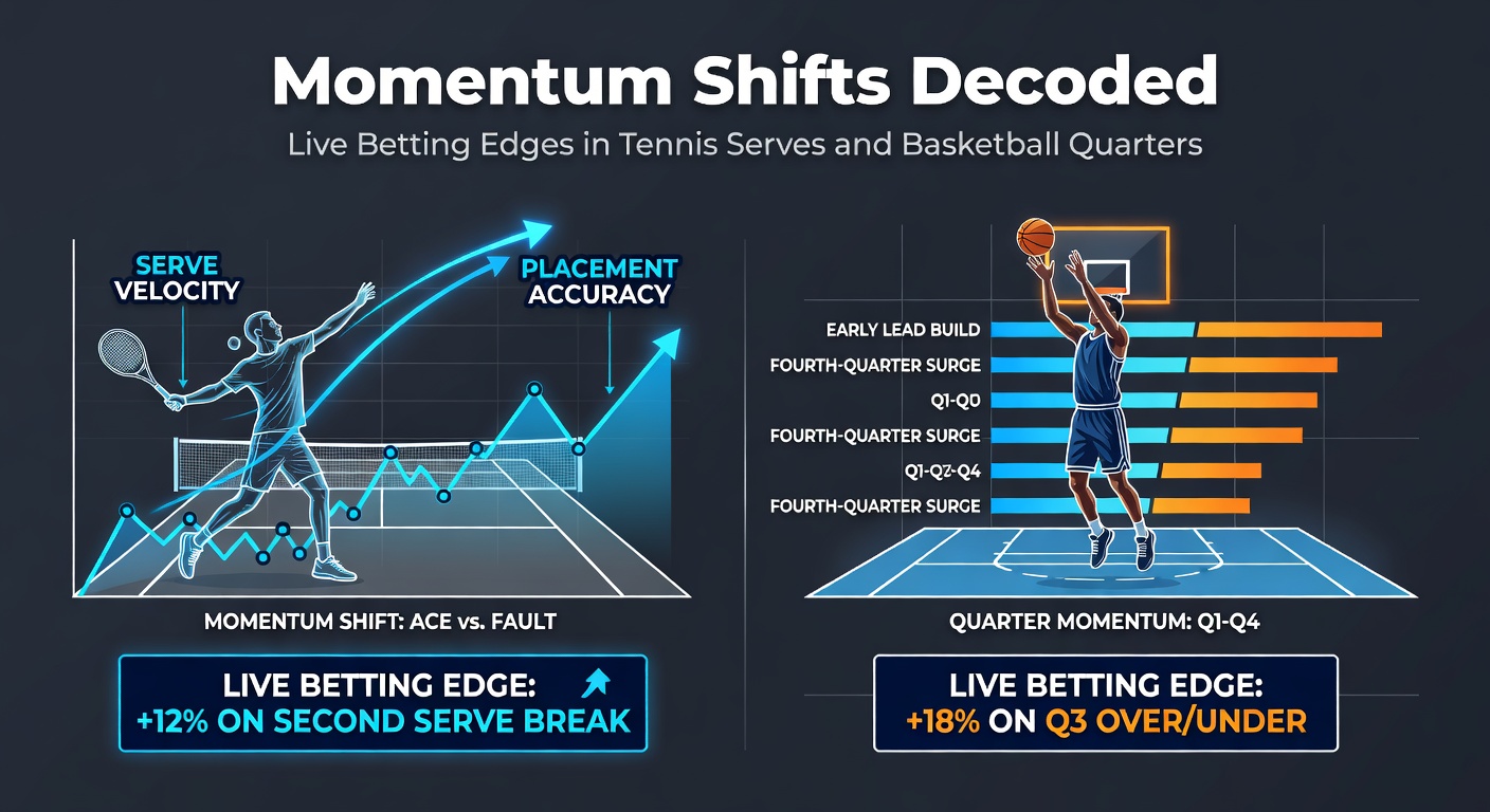 Basketball players in a fast-break during a tense quarter, illustrating a classic momentum surge on the court