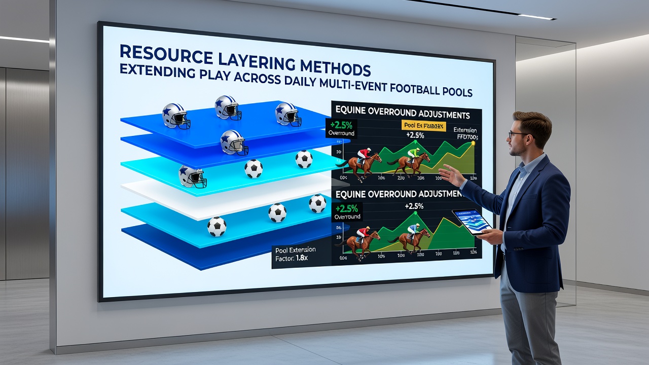 Diagram showing layered resource allocation across multiple football match events in daily pools