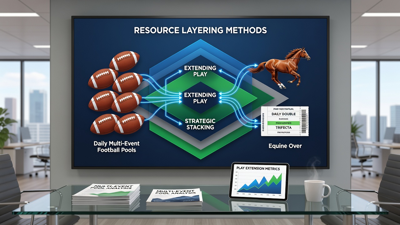 Chart illustrating overround margin adjustments in equine betting alongside football pool layering examples
