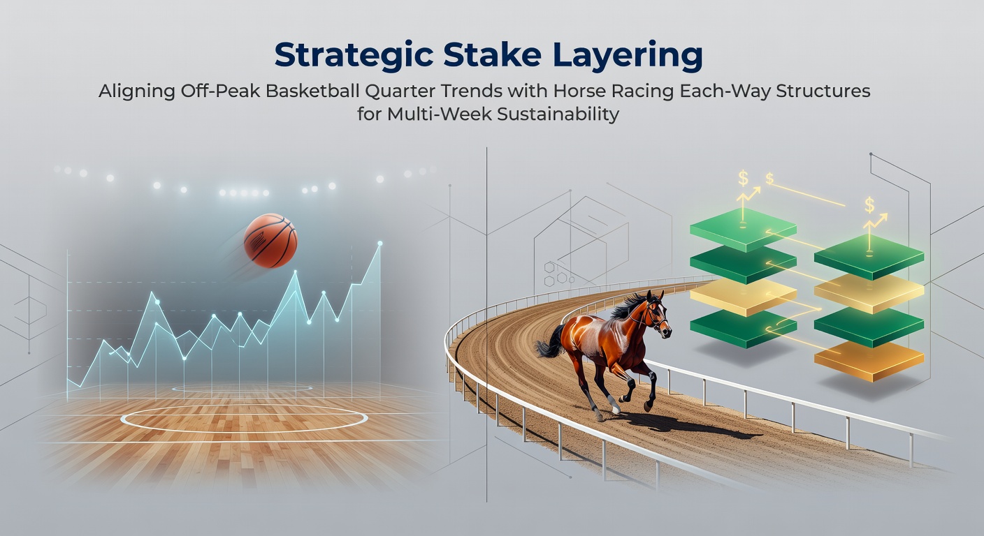 Illustration showing layered betting structures connecting basketball quarters to horse racing each-way placements