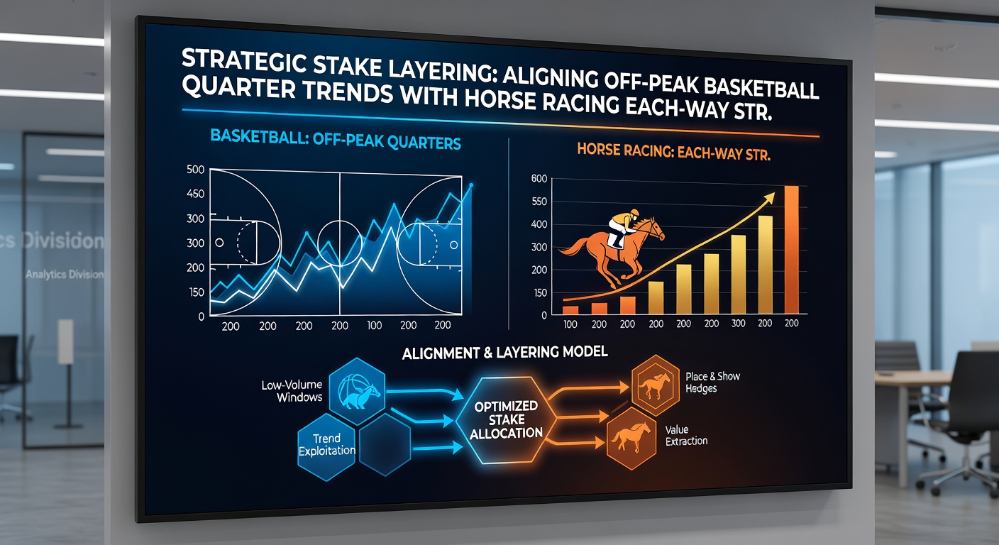 Chart displaying multi-week bankroll trajectory when basketball quarter trends link with each-way horse racing allocations